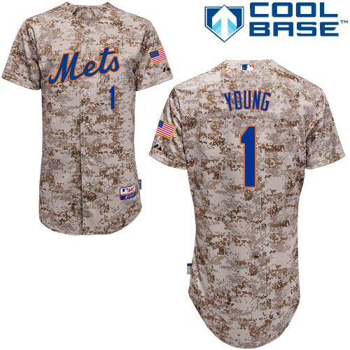 Chris Young #1 mlb Jersey-New York Mets Women's Authentic Alternate Camo Cool Base Baseball Jersey